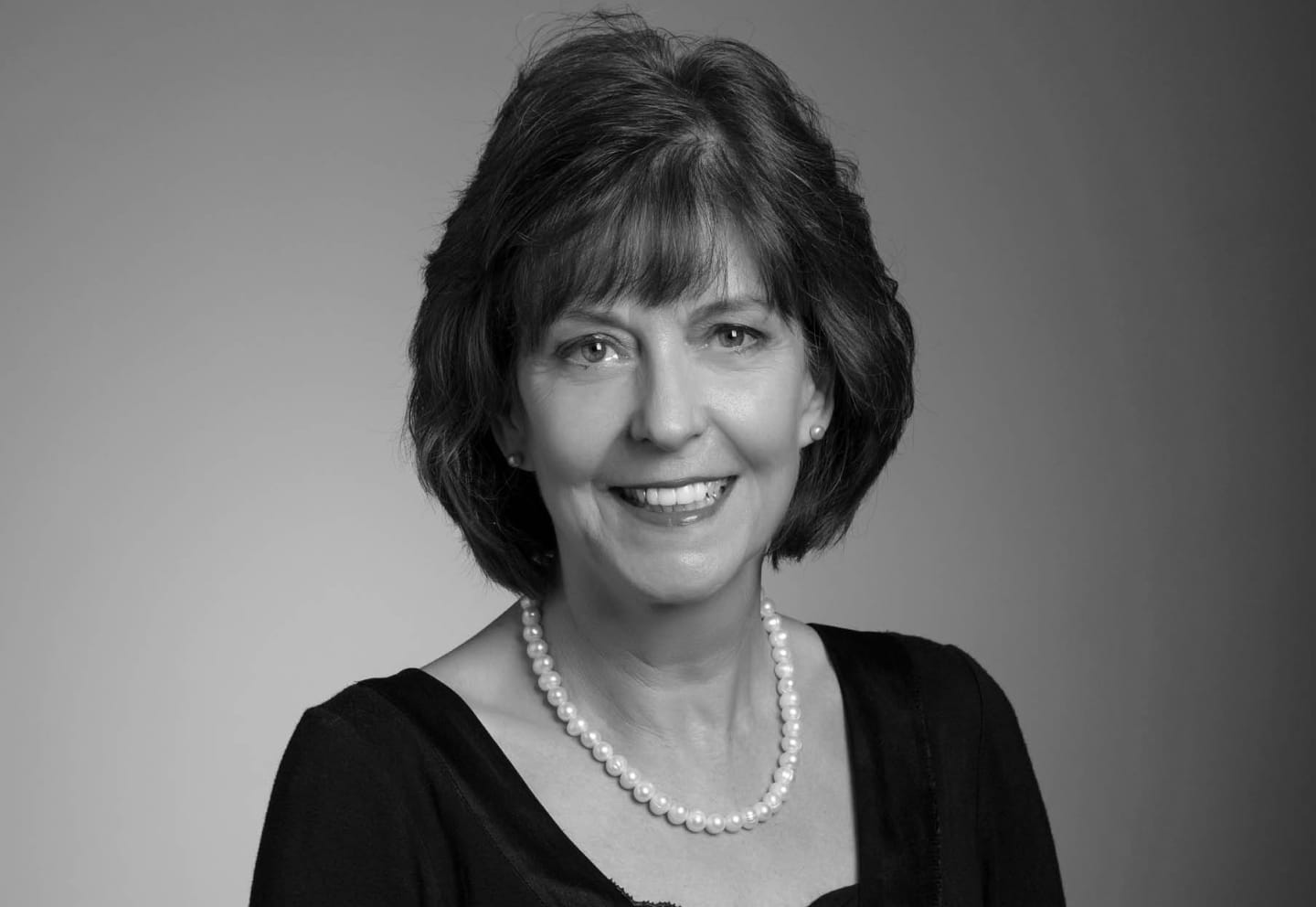 Black a white portrait image of Jeanette Burrows